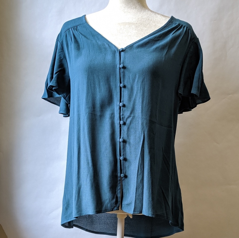 Modcloth fun2fun button down short sleeve blouse
